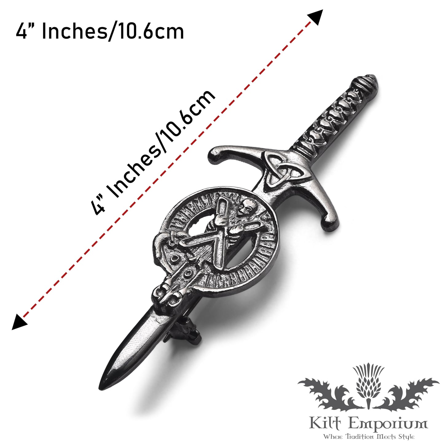 Kilt Emporium Saint Andrew Kilt Pin, 4 Inches, Rust-Free Brass Metal