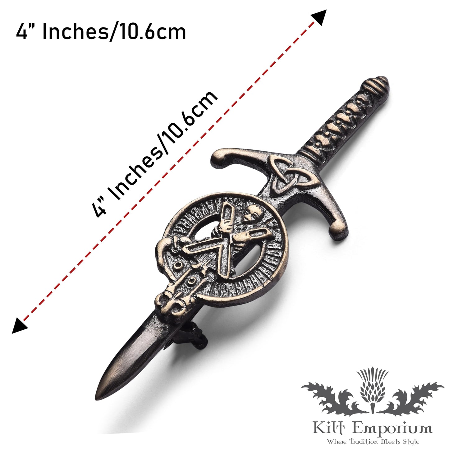 Kilt Emporium Saint Andrew Kilt Pin, 4 Inches, Rust-Free Brass Metal