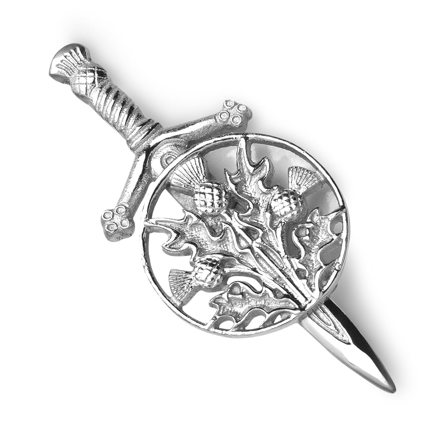 Kilt Emporium Trinity Thistle Large Kilt Pin Rust Free Brass Scottish Emblem - 4 Inches