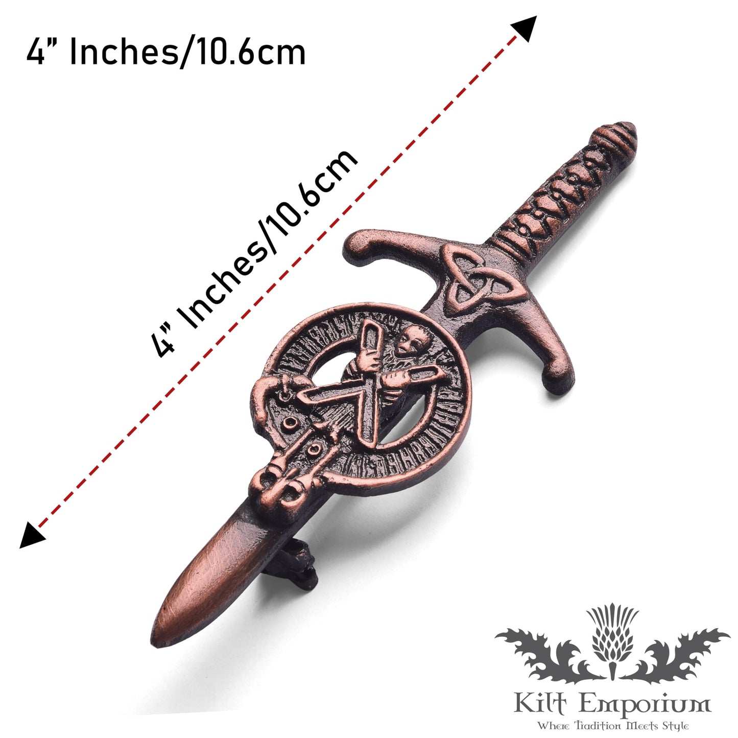 Kilt Emporium Saint Andrew Kilt Pin, 4 Inches, Rust-Free Brass Metal