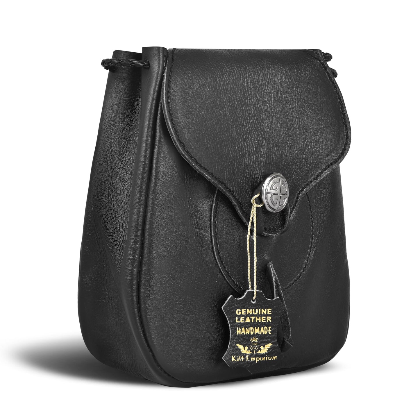 Kilt Emporium Rob Roy Leather Sporran - Handcrafted Scottish Kilt Waist Bag