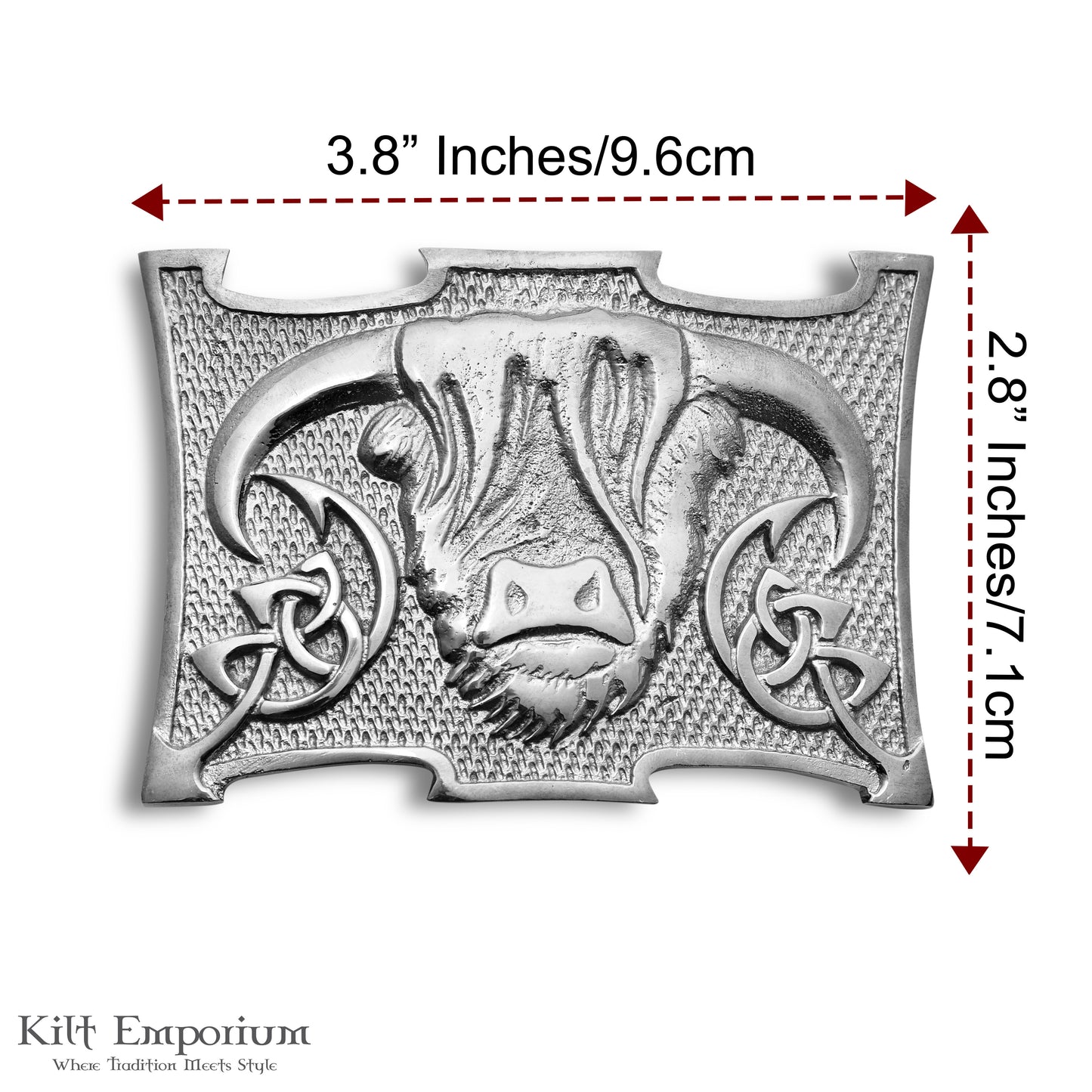 Highland Cow Kilt Belt Buckle – Traditional Heilan Coo Design