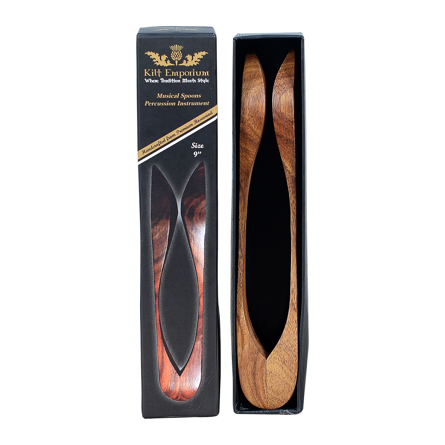 Kilt Emporium Rosewood Musical Spoons - Irish Celtic Sound, 9"