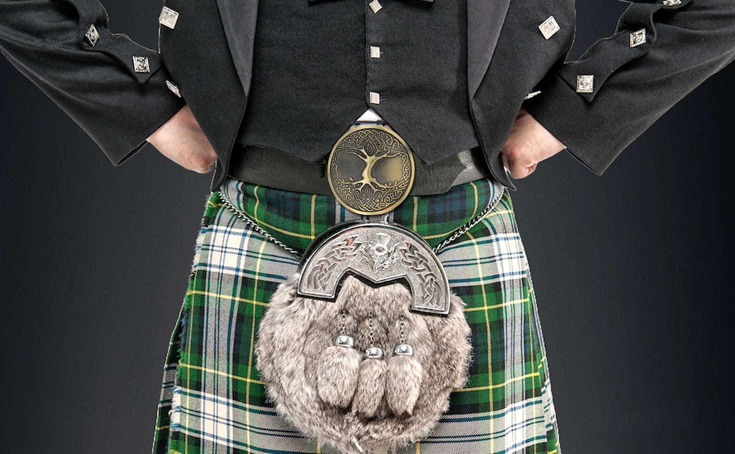 Kilt Emporium Tree of Life Celtic Kilt Belt Buckle - Round Brass Design
