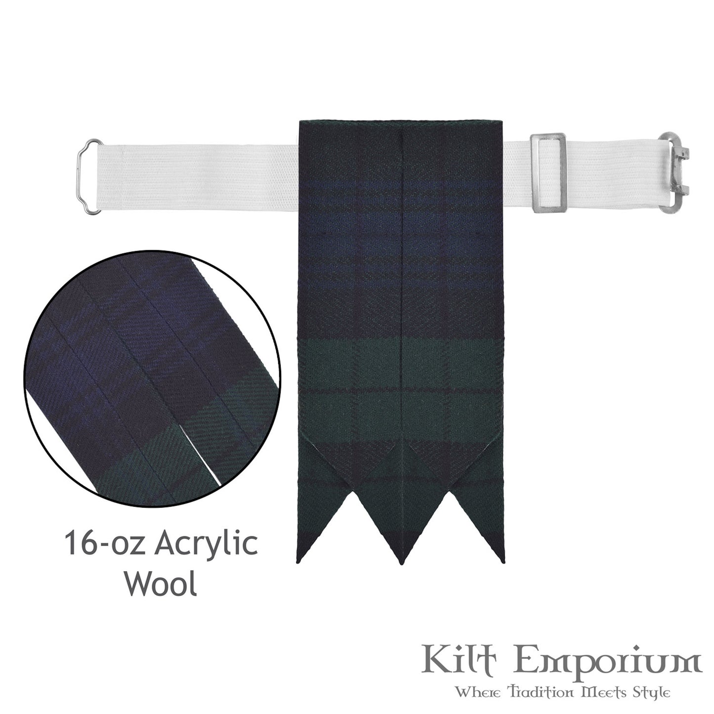 Adjustable Kilt Flashes for Men – Plain & Tartan with Heavy Buckle