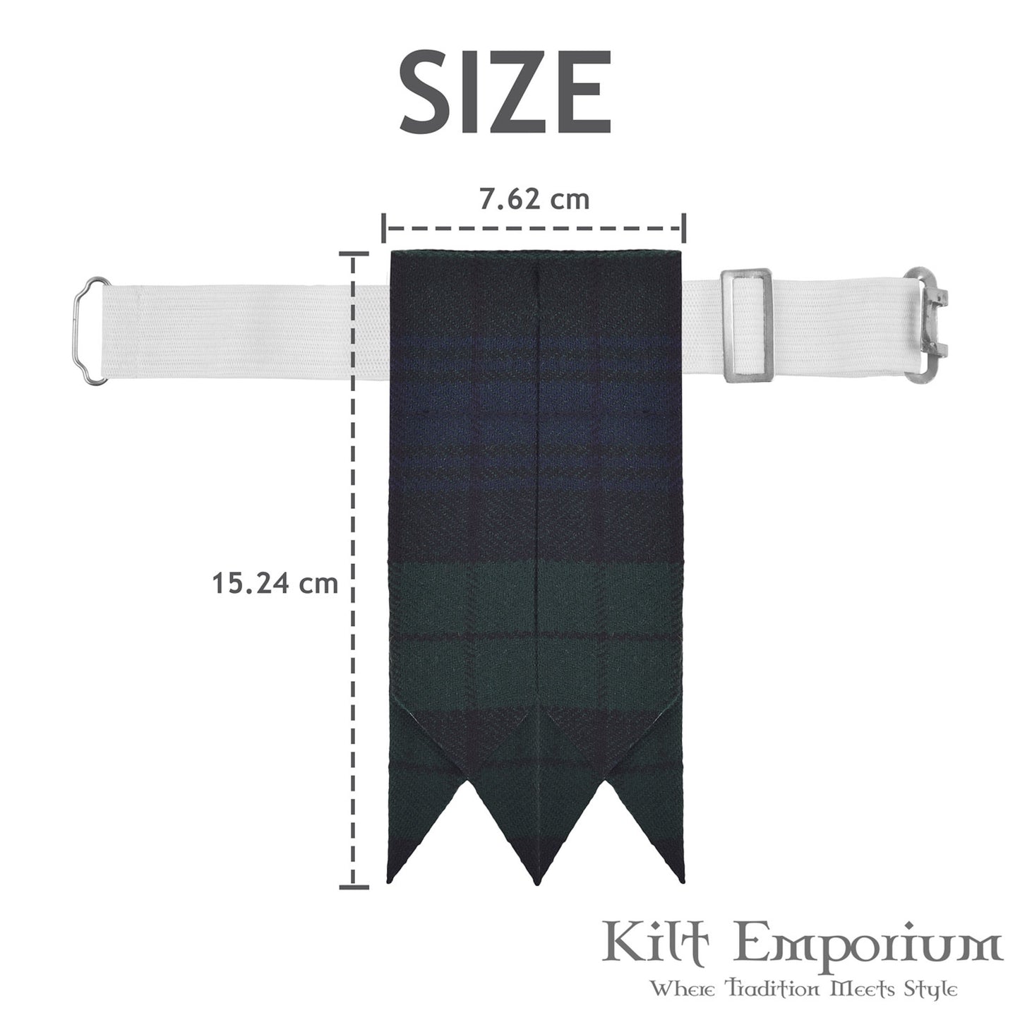 Adjustable Kilt Flashes for Men – Plain & Tartan with Heavy Buckle