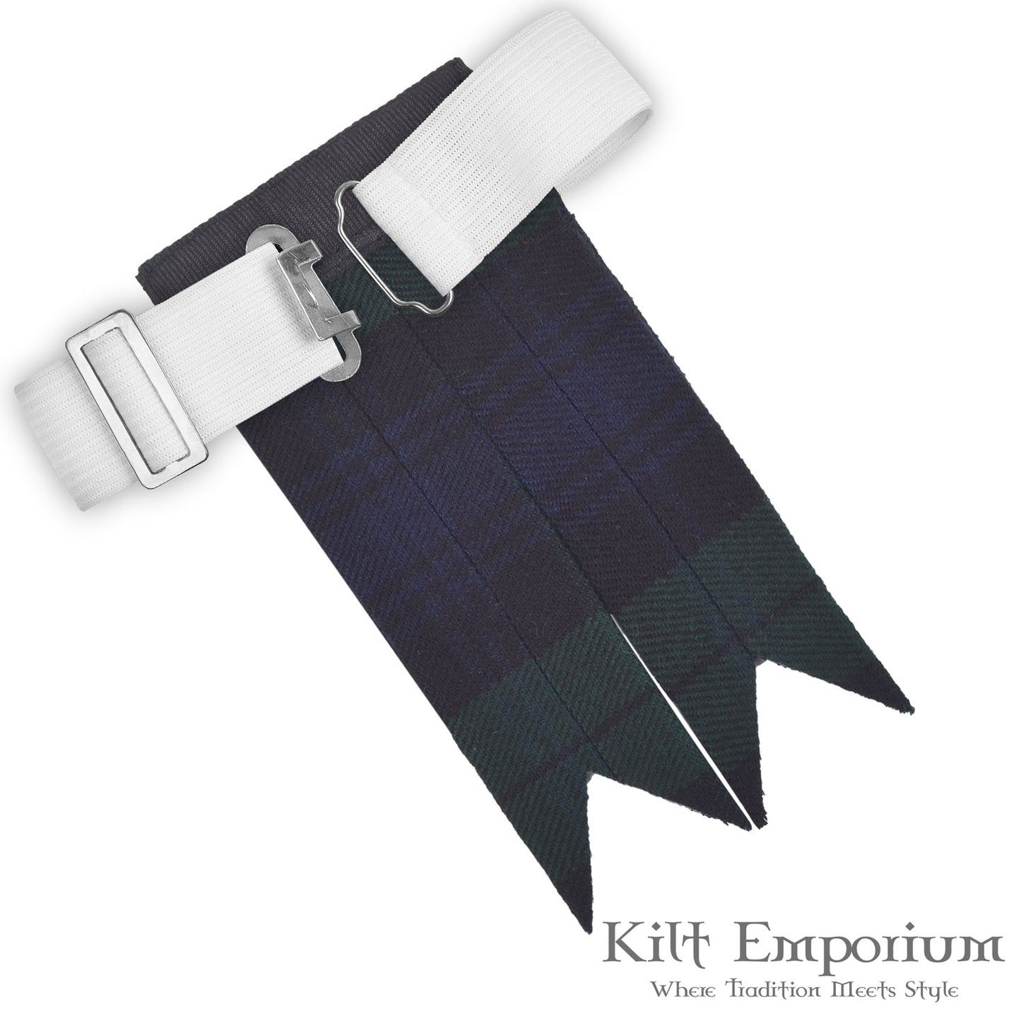 Adjustable Kilt Flashes for Men – Plain & Tartan with Heavy Buckle