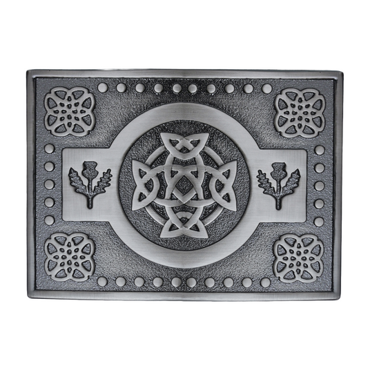 Kilt Emporium Celtic Knot Kilt Belt Buckle - Solid Brass with Intricate Design
