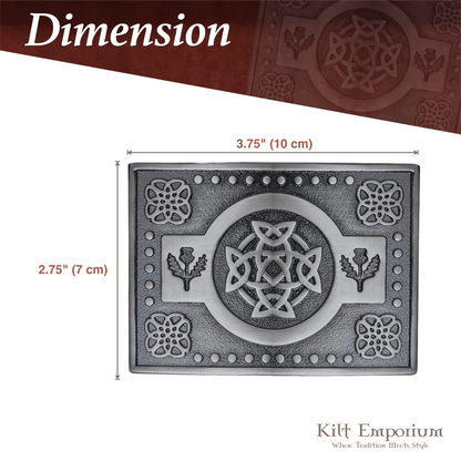Kilt Emporium Celtic Knot Kilt Belt Buckle - Solid Brass with Intricate Design