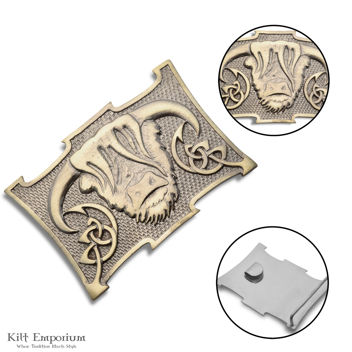 Highland Cow Kilt Belt Buckle – Traditional Heilan Coo Design