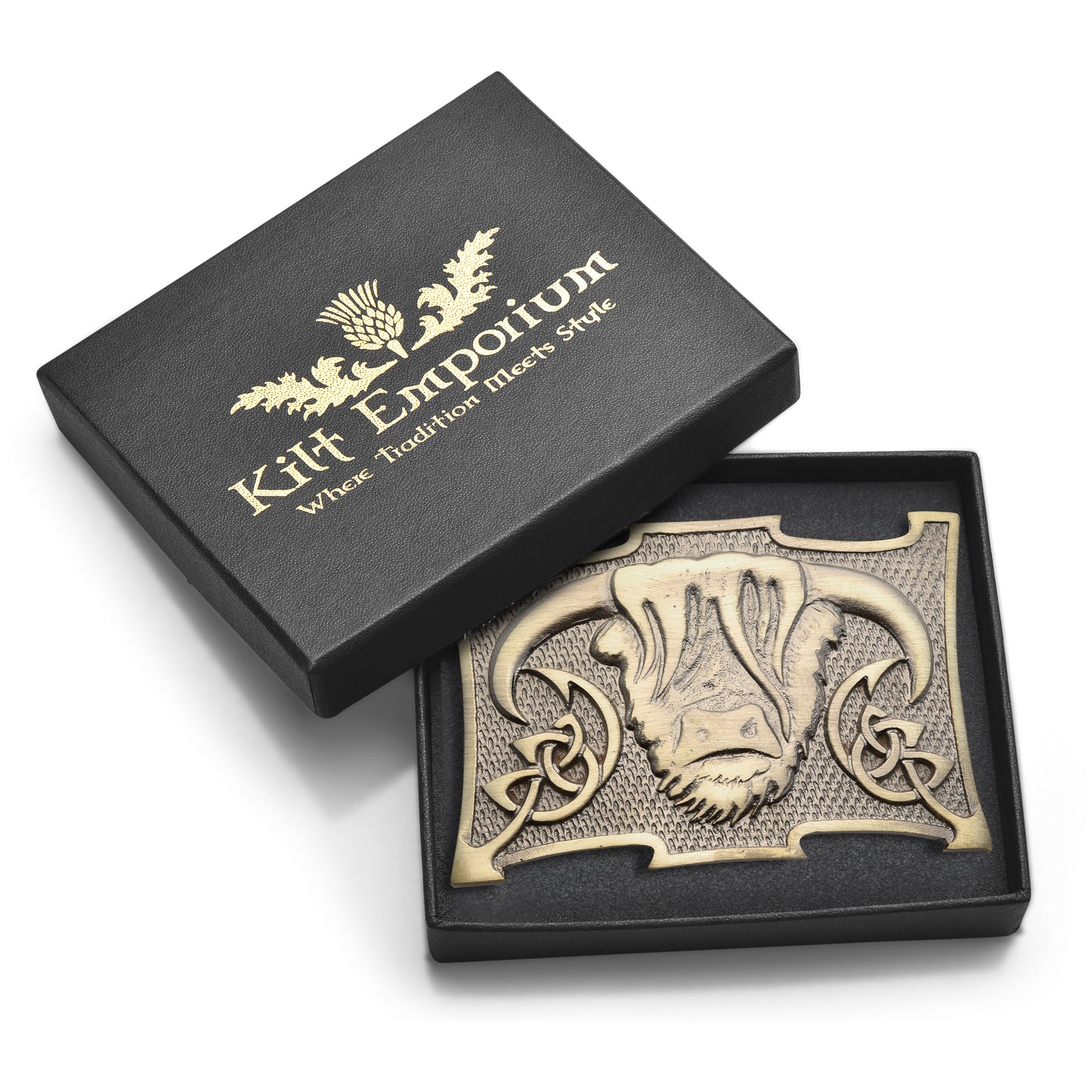 Highland Cow Kilt Belt Buckle – Traditional Heilan Coo Design