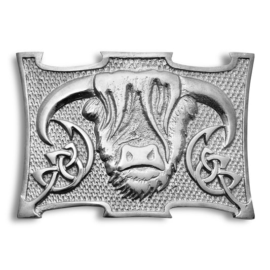 Highland Cow Kilt Belt Buckle – Traditional Heilan Coo Design
