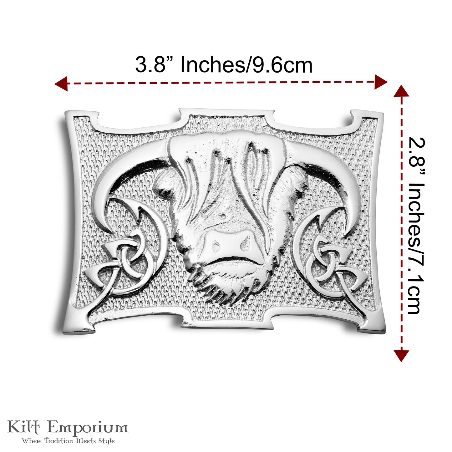 Highland Cow Kilt Belt Buckle – Traditional Heilan Coo Design