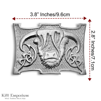 Highland Cow Kilt Belt Buckle – Traditional Heilan Coo Design