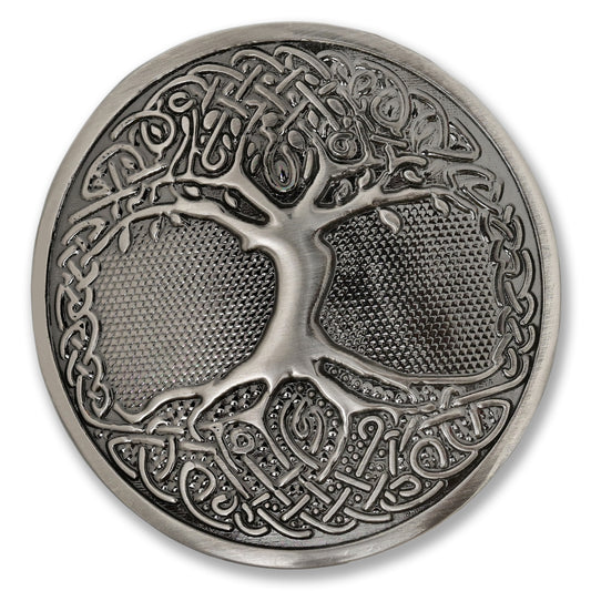 Kilt Emporium Tree of Life Celtic Kilt Belt Buckle - Round Brass Design